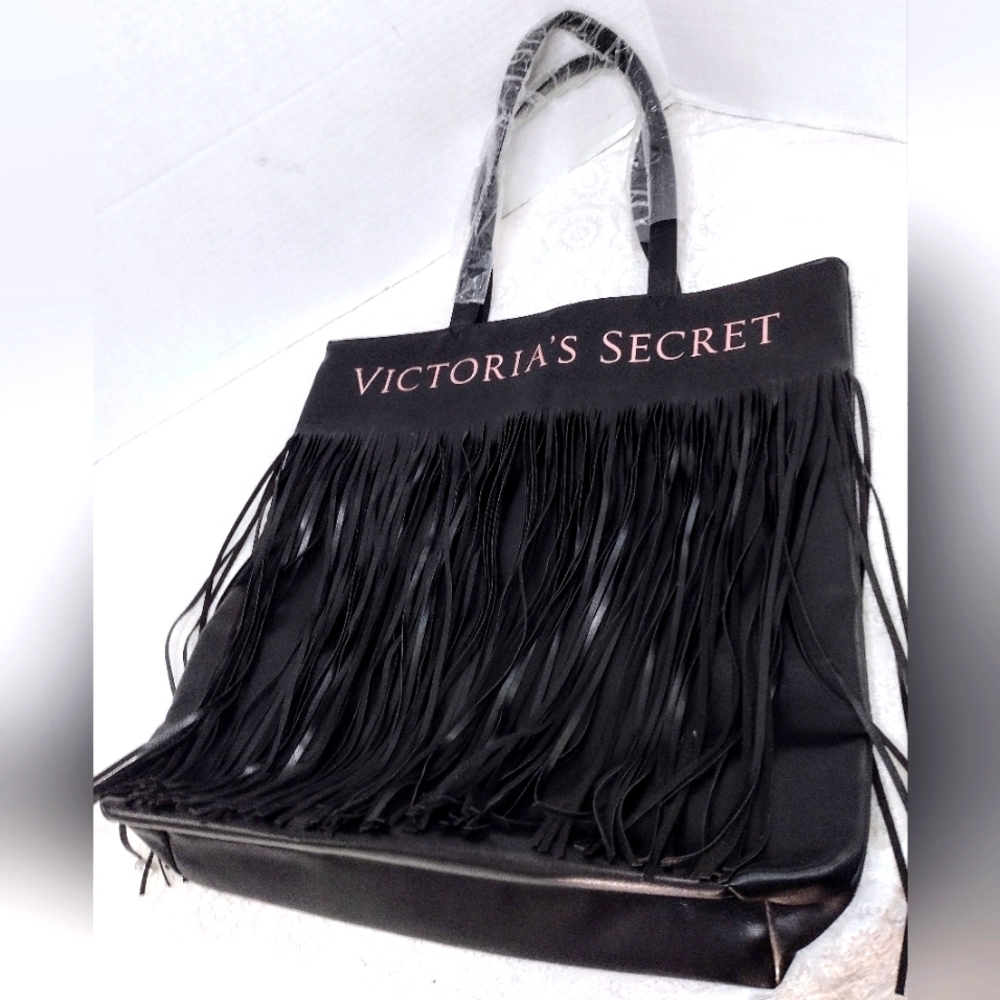 Victoria Secret Black Fringe Bag